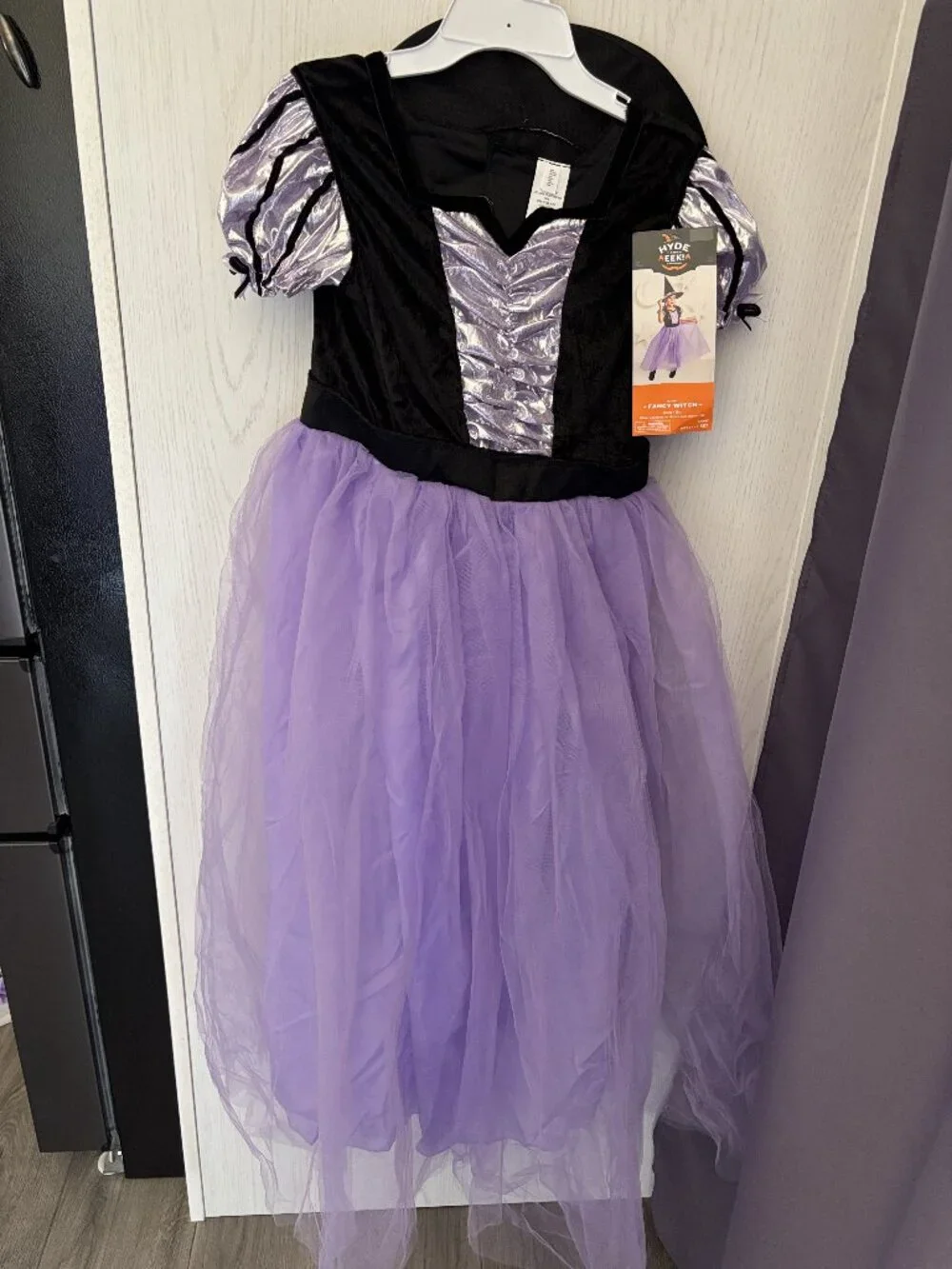 Fancy Witch 10/12 Halloween Costume Purple Dress & Hat Kids Girls